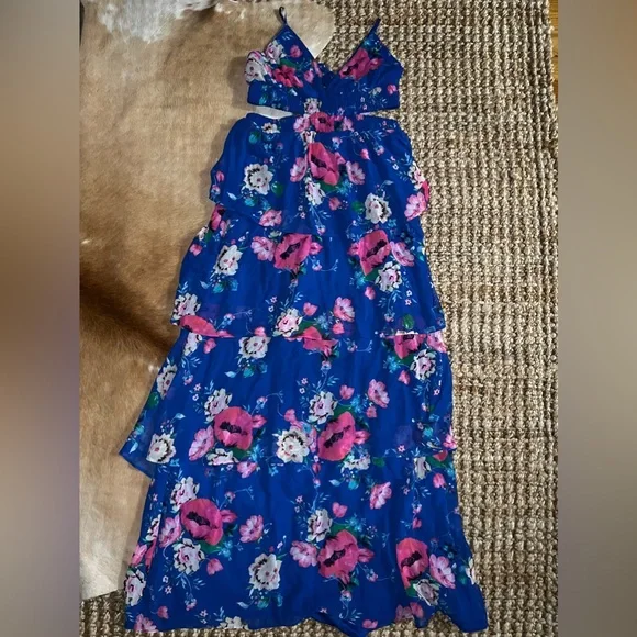 express blue floral maxi dress Women's Midi & Maxi Dresses